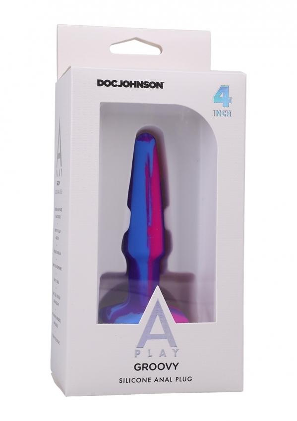 A-play-Groovy-Analni-kolik-10-cm-ruzovafialovamodra-4 A-play - Groovy Anální kolík 10 cm - růžová/fialová/modrá
