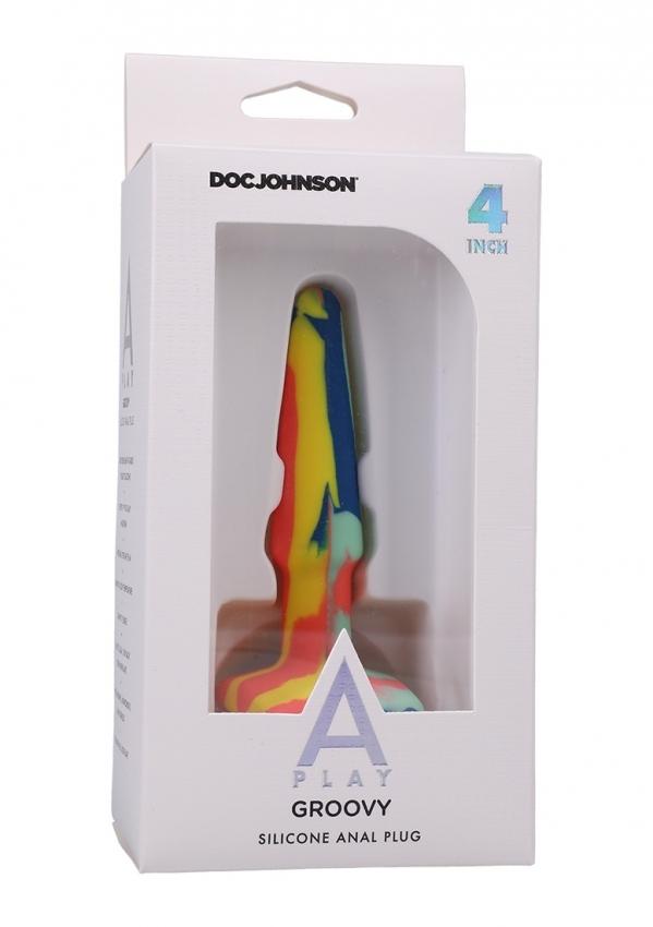 A-play-Groovy-Analni-kolik-10-cm-zlutazelenamodra-4 A-play - Groovy Anální kolík 10 cm - žlutá/zelená/modrá