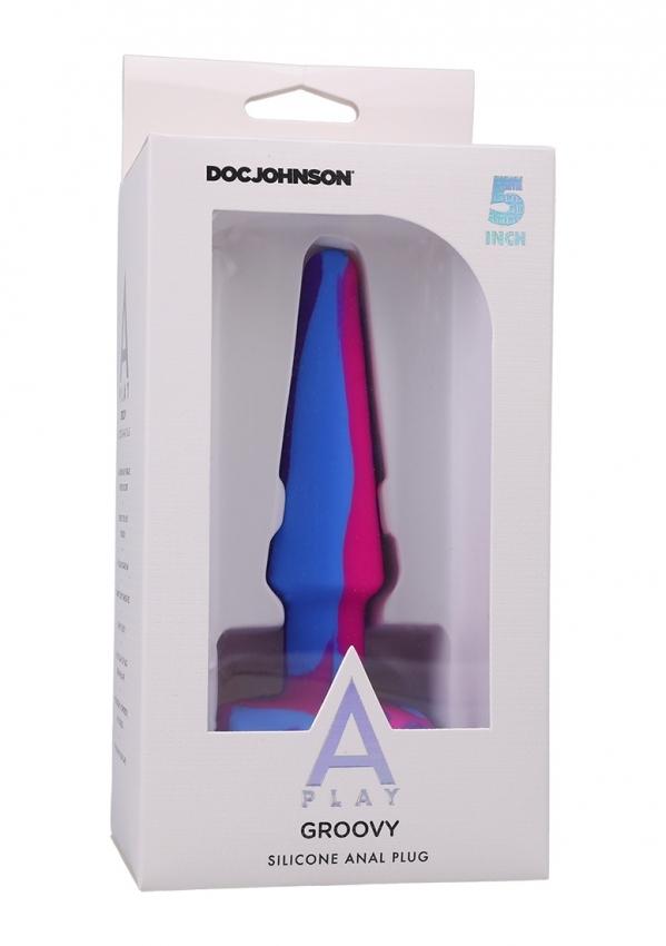 A-play-Groovy-Analni-kolik-12-cm-ruzovafialovamodra-4 A-play - Groovy Anální kolík 12 cm - růžová/fialová/modrá