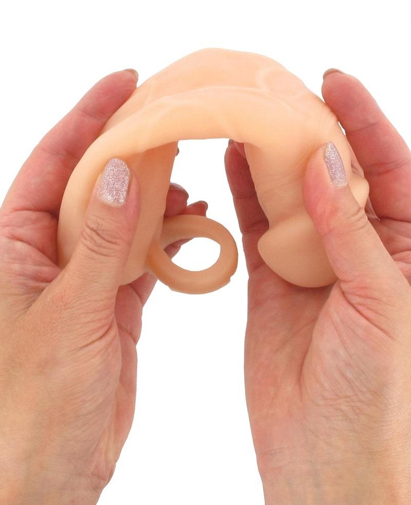 BASIC-X-Realisticky-zvetsujici-navlek-na-penis-M-telovy-8 BASIC X Realistický zvětšující návlek na penis M - tělový