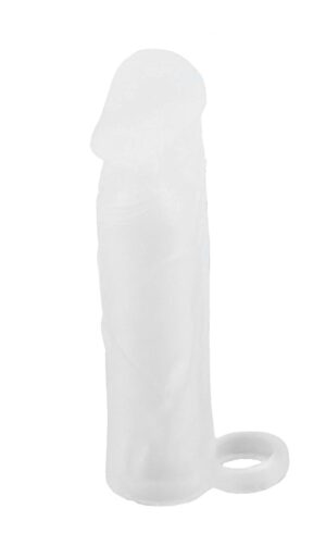 BASIC X Realistický zvětšující návlek na penis M - transparentní