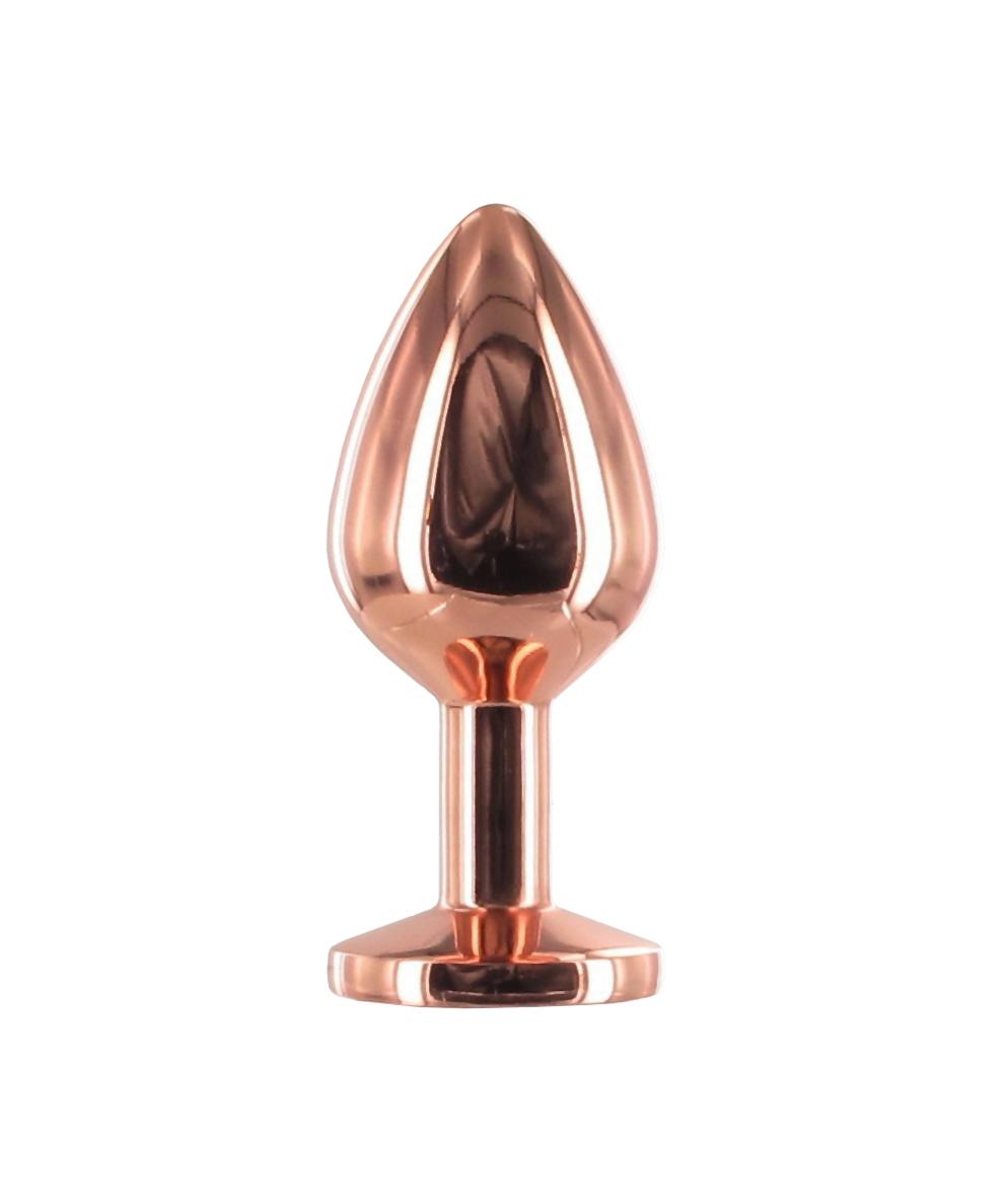 BASIC-X-Rosegold-kovovy-analni-kolik-s-kaminkem-ruzovy-vel.-M-2 BASIC X Rosegold kovový anální kolík s kamínkem růžový vel. M