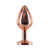 BASIC X Rosegold kovový anální kolík s kamínkem růžový vel. S