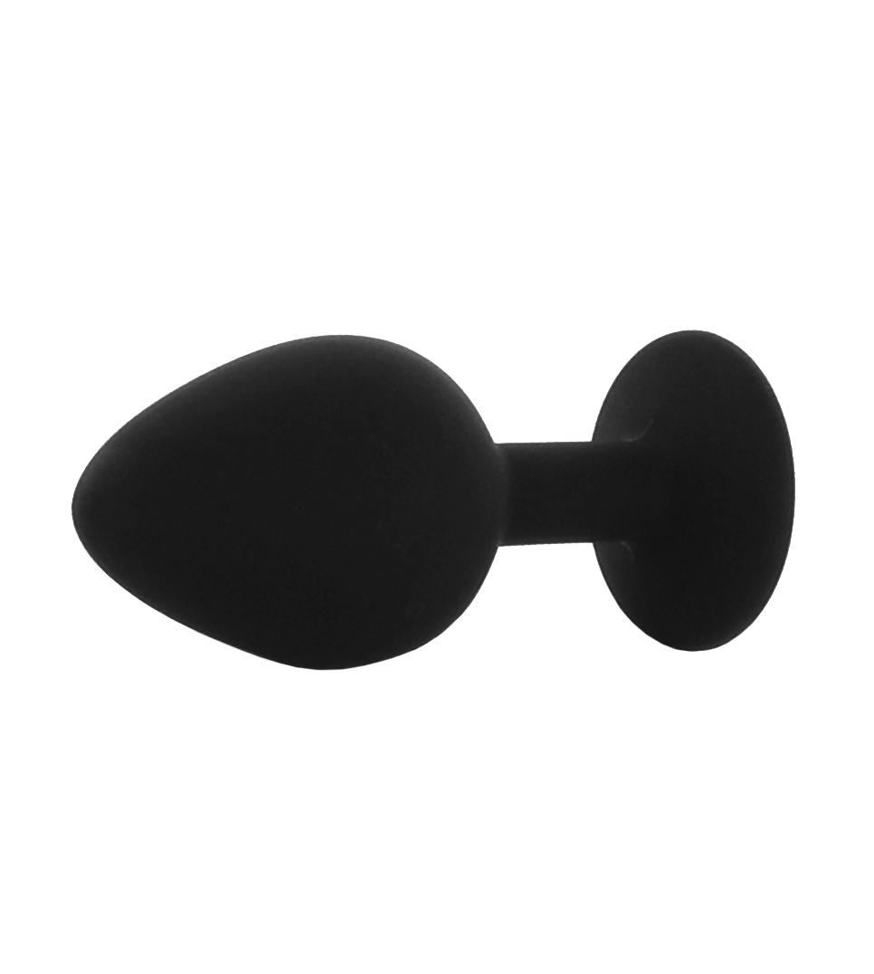 BASIC-X-ShinyBlack-silikonovy-analni-kolik-s-kaminkem-L-2 BASIC X ShinyBlack - silikonový anální kolík s kamínkem L