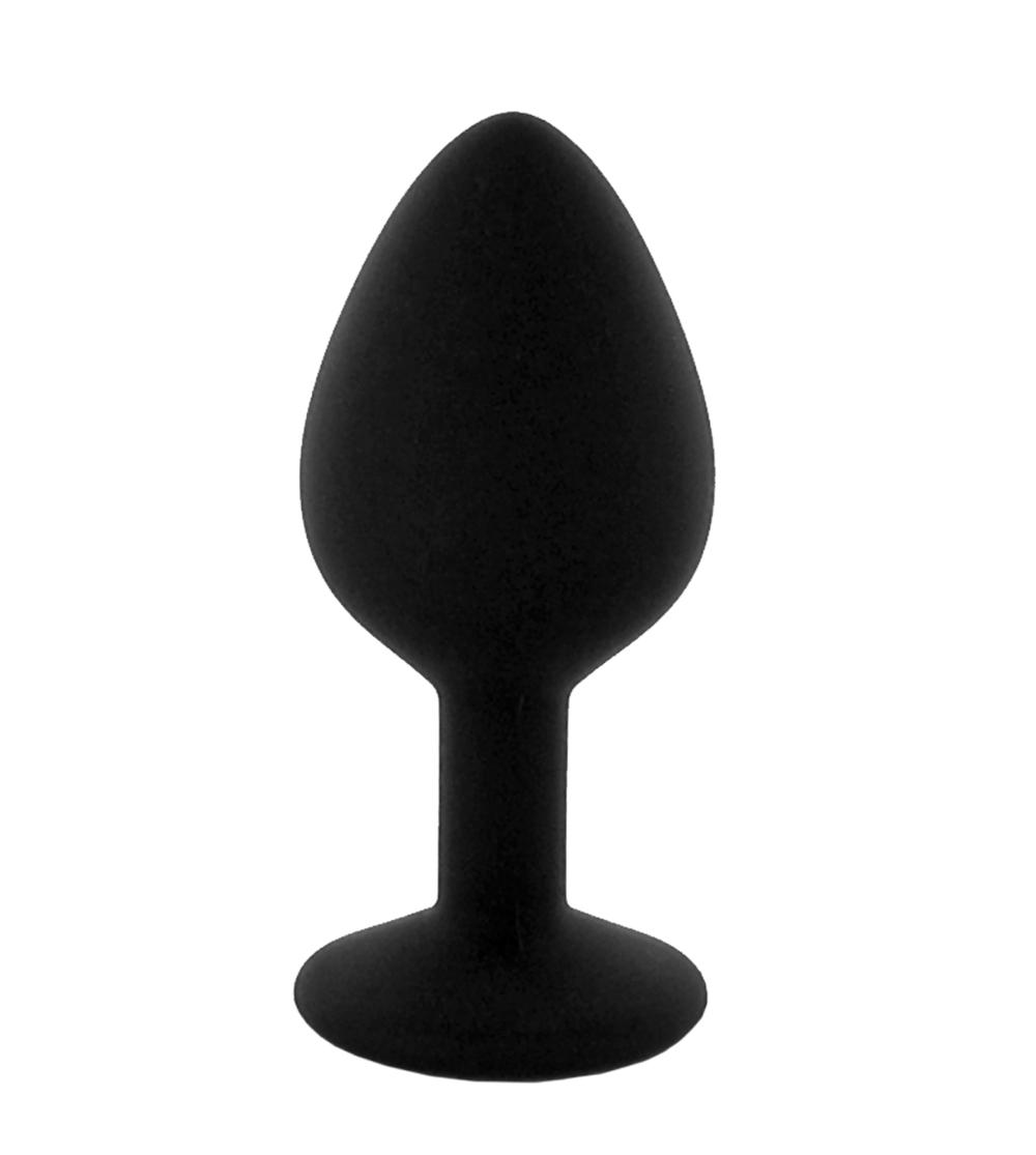 BASIC-X-ShinyBlack-silikonovy-analni-kolik-s-kaminkem-S-6 BASIC X ShinyBlack - silikonový anální kolík s kamínkem S