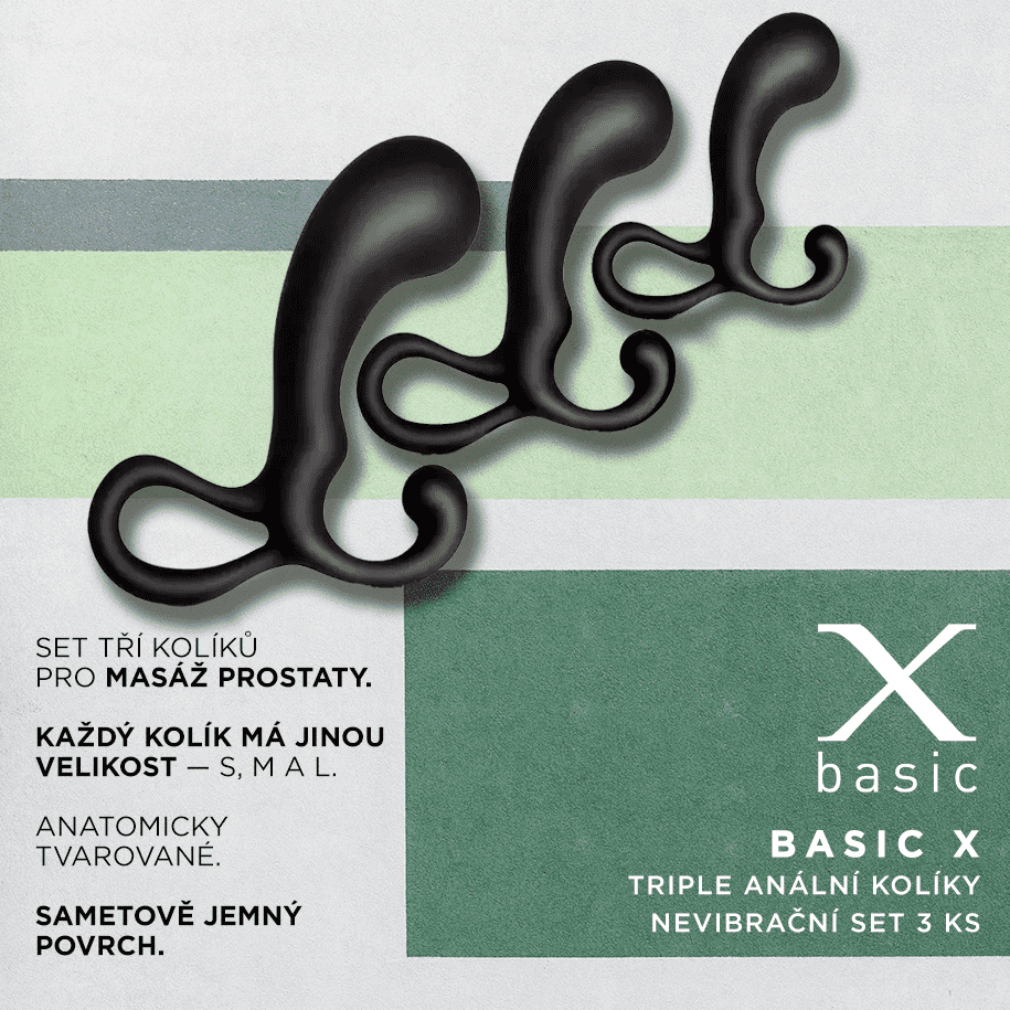 BASIC-X-Triple-analni-koliky-nevibracni-set-3-ks-cerne-2 BASIC X Triple anální kolíky nevibrační set 3 ks černé