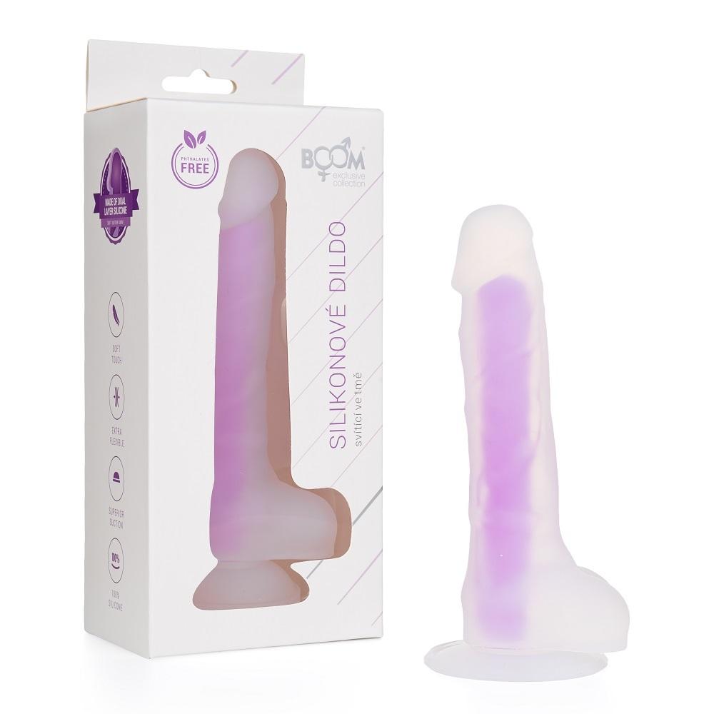 BOOM-silikonove-dildo-svitici-ve-tme-fialove-8 BOOM silikonové dildo svítící ve tmě fialové