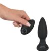 Black Velvets Remote Controlled Silicone Rotating & Vibrating Plug
