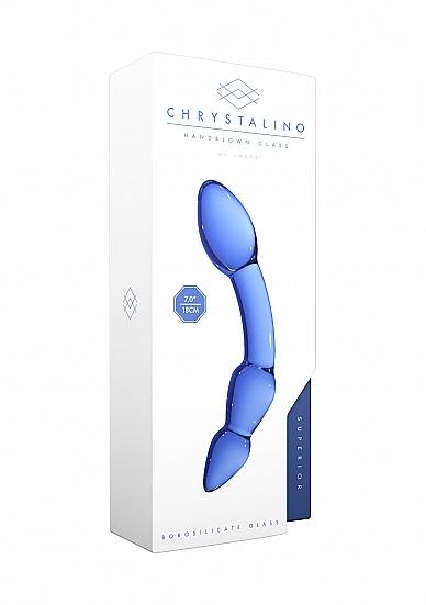 Chrystalino-Superior-Sklenene-dildo-oboustranne-modre-2 Chrystalino Superior Skleněné dildo oboustranné - modré
