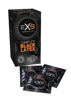 EXS Black latex Kondomy 12 ks