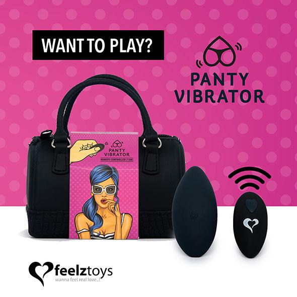 FeelzToys-Panty-Vibe-vibrator-do-kalhotek-na-dalkove-ovladani-cerny FeelzToys Panty Vibe vibrátor do kalhotek na dálkové ovládání - černý