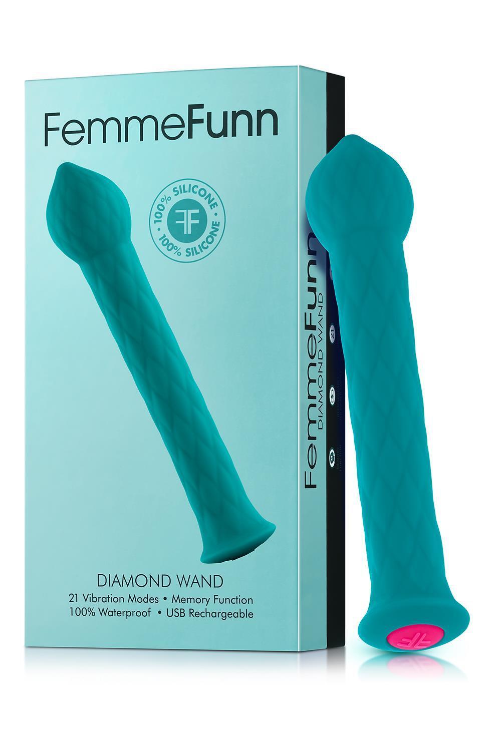 FemmeFun-Diamond-vibrator-Turquoise-6 FemmeFun Diamond vibrátor - Turquoise