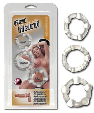 Get Hard Crystal Sada tří silikonových erekčních kroužků