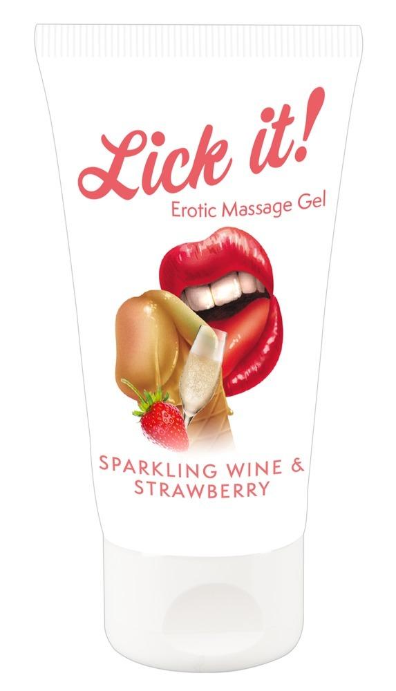 Lick-it-Lubrikacni-a-masazni-gel-Jahoda-a-sumive-vino-50-ml Lick it! Lubrikační a masážní gel Jahoda a šumivé víno 50 ml