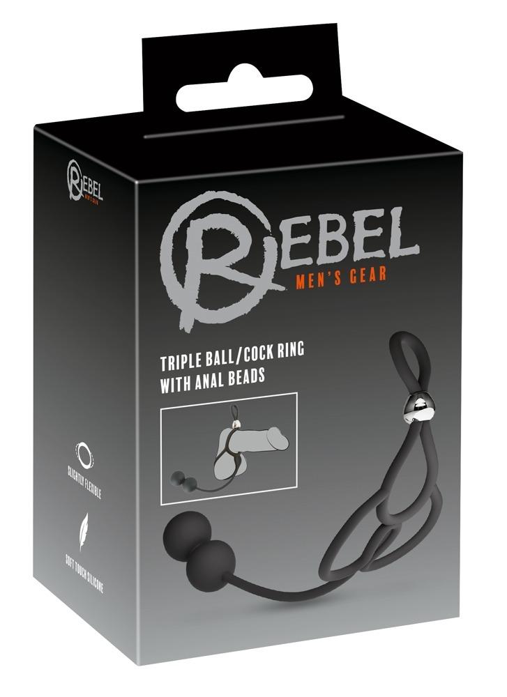 REBEL-Triple-erekcni-krouzek-a-analni-korale-10 REBEL Triple erekční kroužek a anální korále
