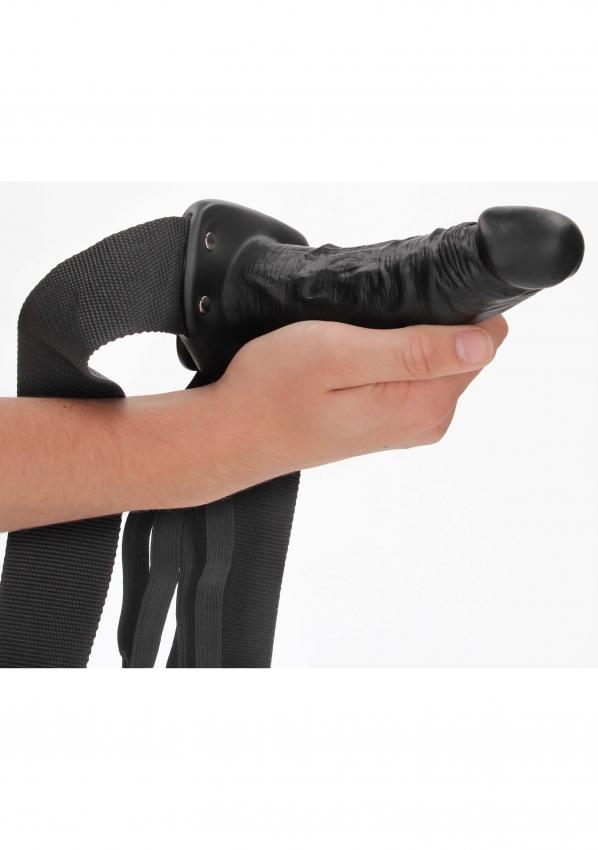 Realrock-Hollow-Strap-on-duty-pripinaci-penis-16-cm-cerny-2 Realrock Hollow Strap-on dutý připínací penis 16 cm - černý