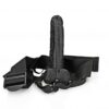 Realrock Hollow Strap-on dutý připínací penis s varlaty 18 cm - černý