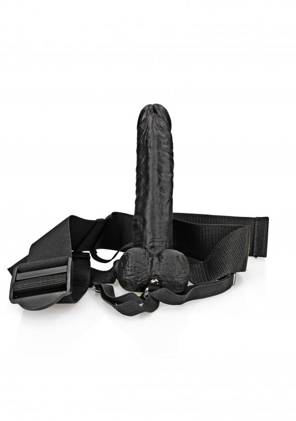 Realrock-Hollow-Strap-on-duty-pripinaci-penis-s-varlaty-18-cm-cerny-4 Realrock Hollow Strap-on dutý připínací penis s varlaty 18 cm - černý