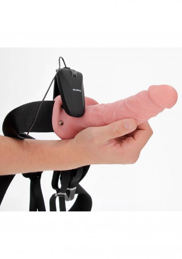 Realrock-Vibrating-Hollow-Strap-on-duty-pripinaci-penis-21-cm-telovy-2 Realrock Vibrating Hollow Strap-on dutý připínací penis 21 cm - tělový