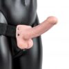 Realrock Vibrating Hollow Strap-on dutý připínací penis s varlaty 18 cm - tělový