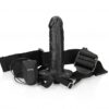 Realrock Vibrating Hollow Strap-on dutý připínací penis 16 cm - černý