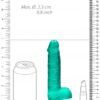 Realrock gelové dildo s přísavkou 16 cm tyrkysové