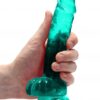 Realrock gelové dildo s přísavkou 19 cm tyrkysové