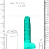 Realrock gelové dildo s přísavkou 19 cm tyrkysové