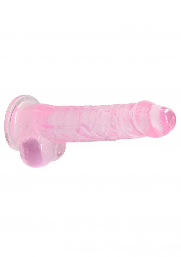 Realrock-gelove-dildo-s-prisavkou-215-cm-ruzove-4 5 cm růžové