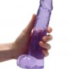 Realrock gelové dildo s přísavkou 24 cm fialové