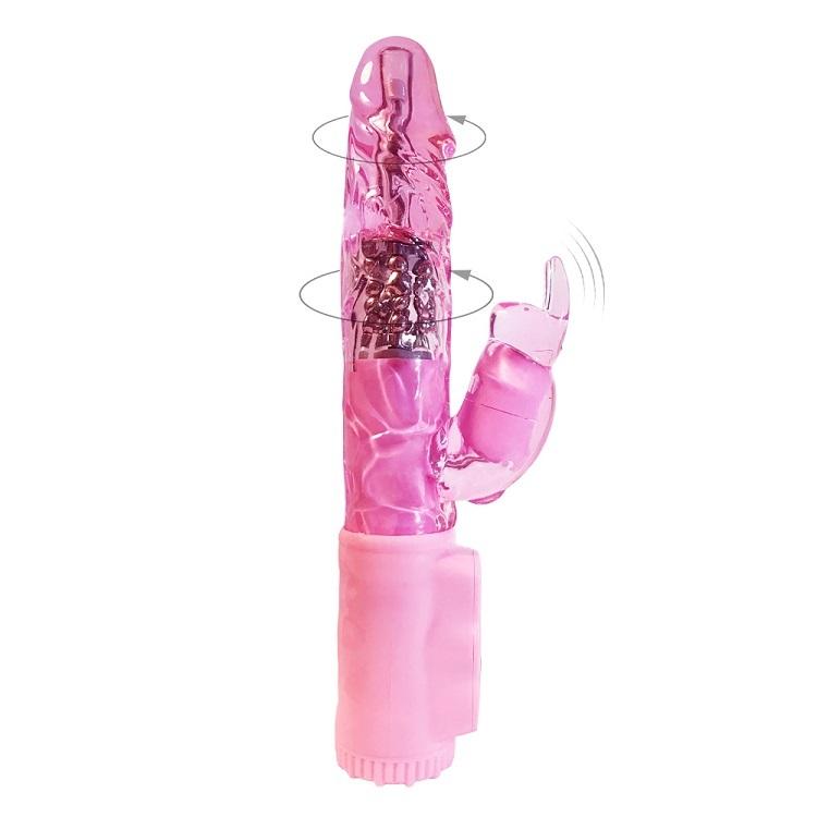 Rotacni-vibrator-BASIC-X-Rabbit-s-USB-dobijenim-ruzovy Rotační vibrátor BASIC X Rabbit s USB dobíjením - růžový