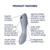 Satisfyer Curvy Trinity 3 vibrátor - modrošedý