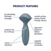 Satisfyer Mini Wand-er Masážní hlavice - Stonegrey
