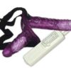 Strap-On Duo Vibrační připínací penis - fialový