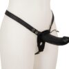 Strap-On Duo Vibrační silikonový připínací penis - černý
