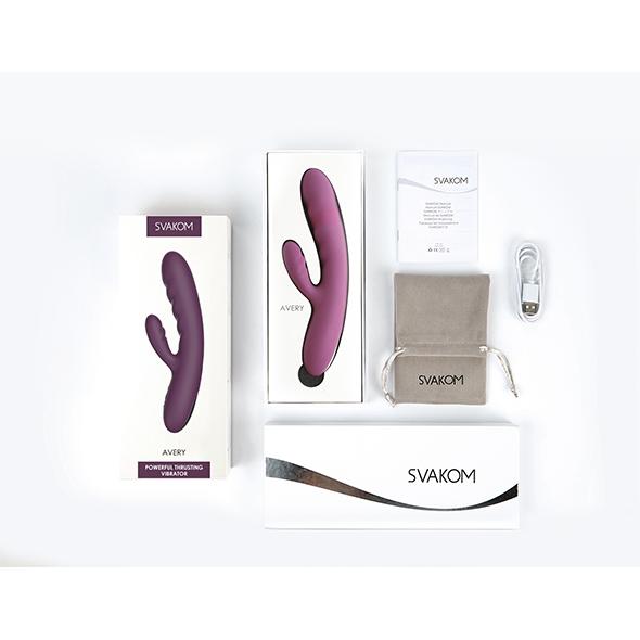 Svakom-Avery-Rabbit-vibrator-s-pulzacemi-fialovy-6 Svakom Avery Rabbit vibrátor s pulzacemi - fialový