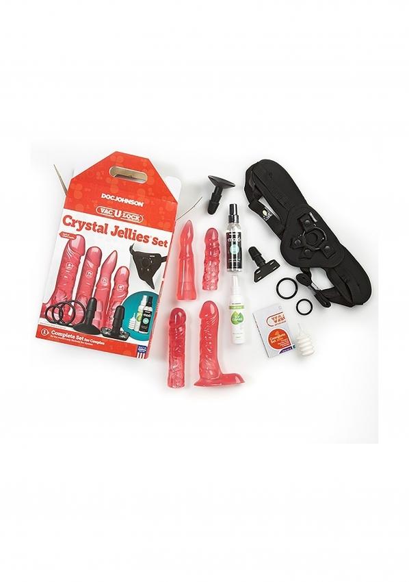 VAC-U-LOCK-Crystal-Jellies-Set-strap-on-postroj-a-4-dilda-10 VAC-U-LOCK Crystal Jellies Set strap-on postroj a 4 dilda