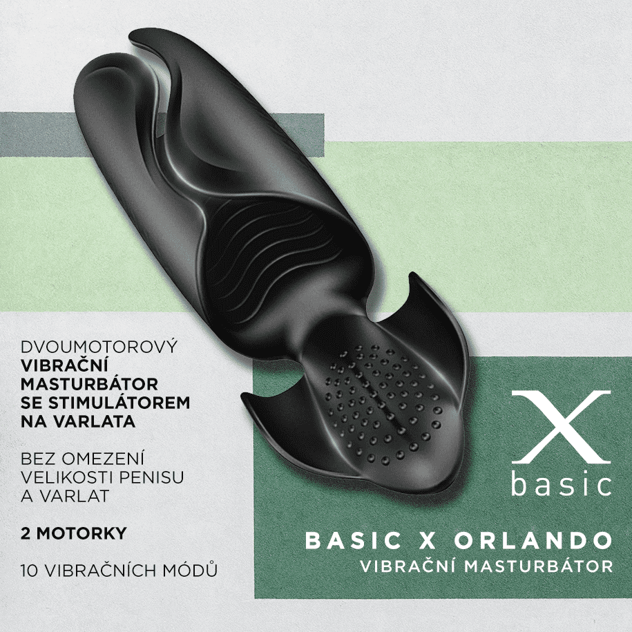 BASIC X Orlando vibrační masturbátor černý