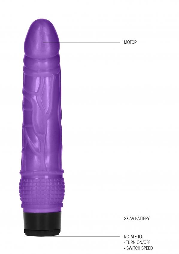 GC-8-Inch-Thin-realisticky-vibrator-fialovy-4 GC 8 Inch Thin realistický vibrátor - fialový