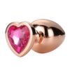 Gleaming Love anální kolík rosegold růžové srdce S