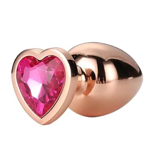 Gleaming-Love-analni-kolik-rosegold-ruzove-srdce-S Gleaming Love anální kolík rosegold růžové srdce S