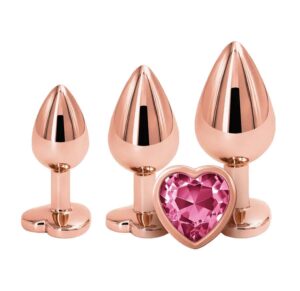 REAR Set análních kolíků Rose Gold Pink Heart