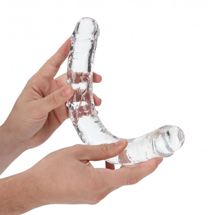 Realrock-Oboustranne-dildo-34-cm-transparentni-2 Realrock Oboustranné dildo 34 cm - transparentní