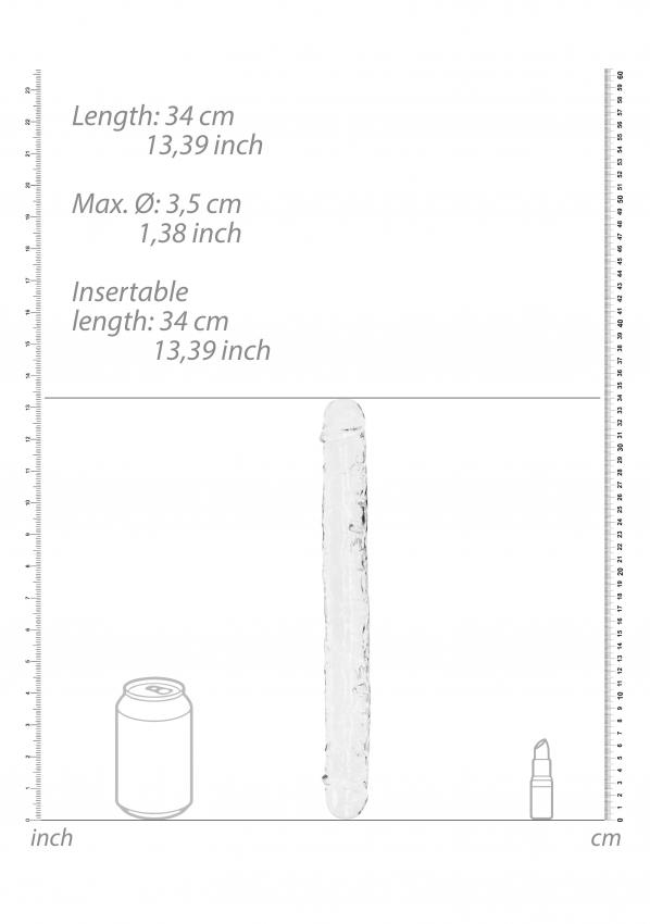 Realrock-Oboustranne-dildo-34-cm-transparentni-6 Realrock Oboustranné dildo 34 cm - transparentní