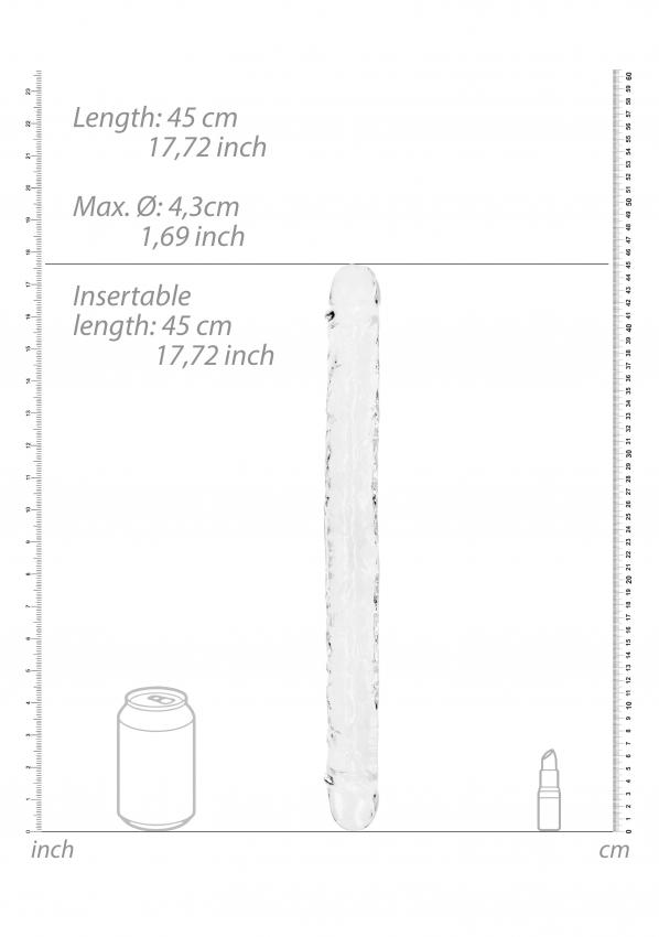 Realrock-Oboustranne-dildo-45-cm-transparentni-6 Realrock Oboustranné dildo 45 cm - transparentní