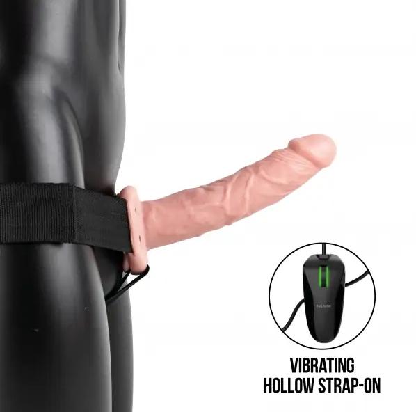 Realrock-Vibrating-Hollow-Strap-on-duty-pripinaci-penis-21-cm-telovy Realrock Vibrating Hollow Strap-on dutý připínací penis 21 cm - tělový