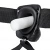 Realrock Vibrating Hollow Strap-on dutý připínací penis s varlaty 18 cm - černý