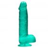 Realrock gelové dildo s přísavkou 16 cm tyrkysové