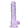 Realrock gelové dildo s přísavkou 19 cm fialové