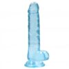 Realrock gelové dildo s přísavkou 19 cm modrá